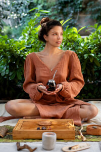 Ayurvedic herbal treatment in Kerala resort.